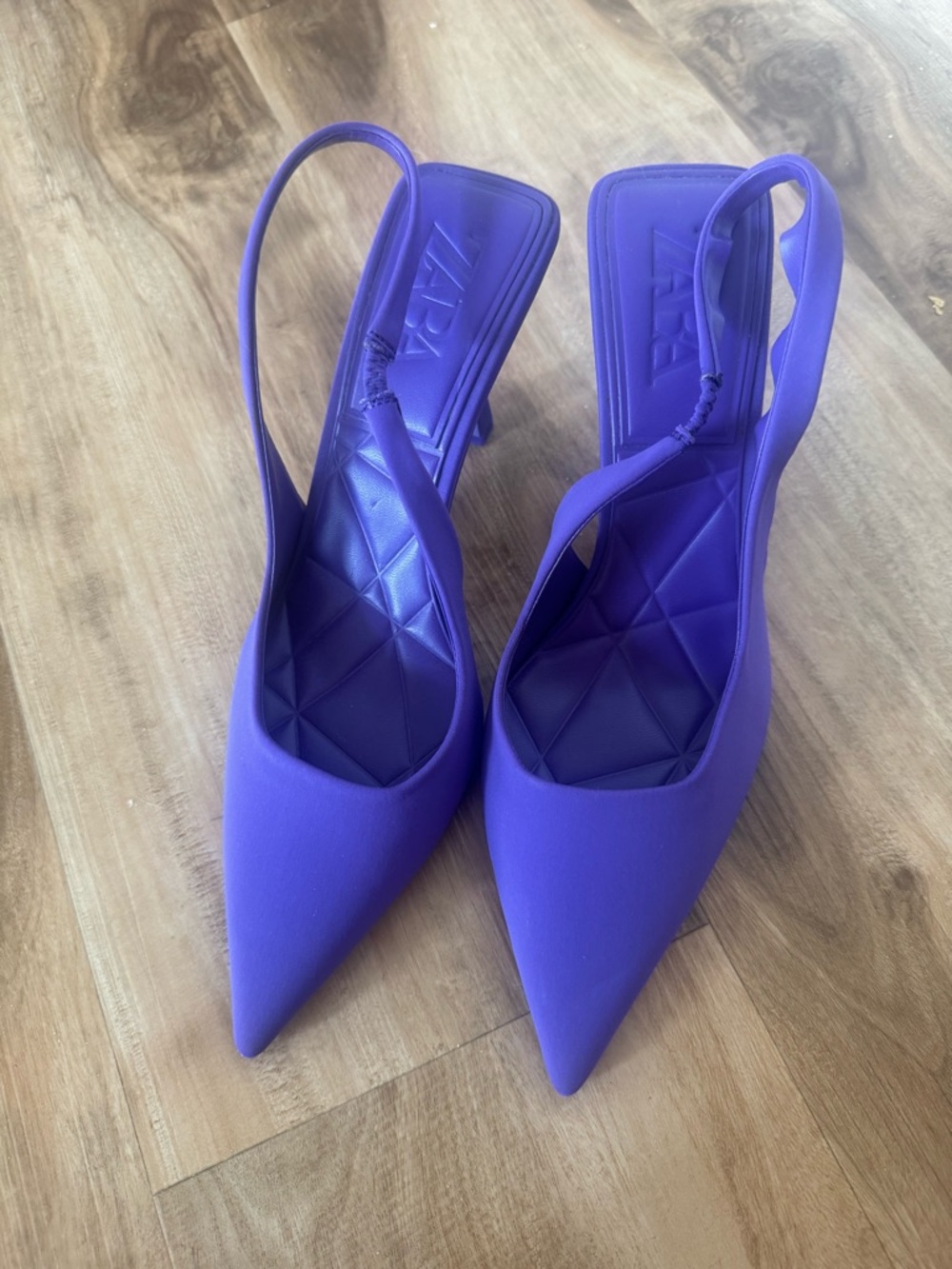 Zara Vibrant Purple Pointed Slingback Heels